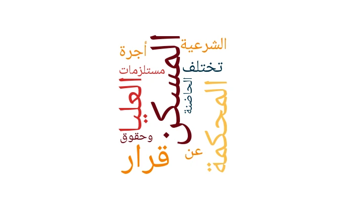 قرار المحكمة العليا الشرعية: أجرة المسكن تختلف عن مستلزمات المسكن وحقوق الحاضنة